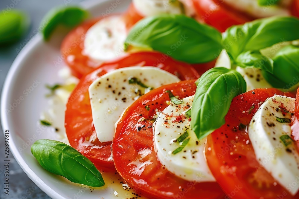 Salad Caprese with tomato mozzarella and basil Salad Caprese with tomato mozzarella and basil
