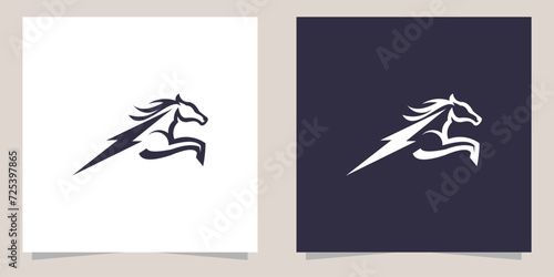 horse with flash logo design