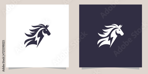 horse with flash logo design
