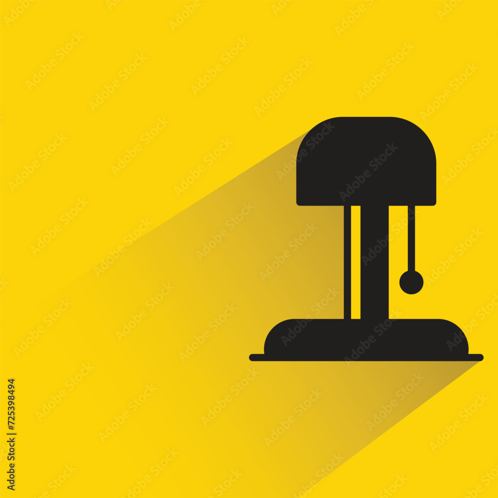 bedside lamp icon with shadow on yellow background bedside lamp icon with shadow on yellow background