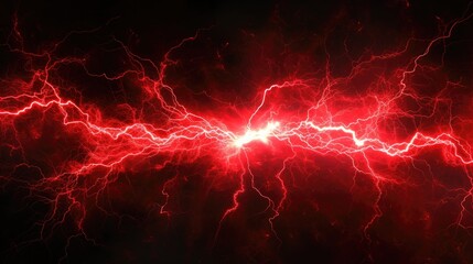 red lightning on black background 