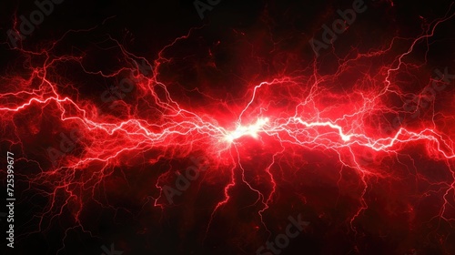 red lightning on black background 