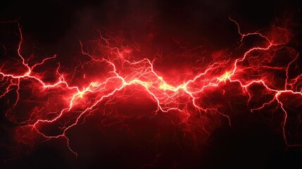 red lightning on black background 
