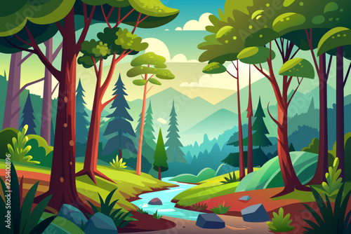 forest beautiful cartoon nature threes woodland rove
wood copse coppice taiga vector