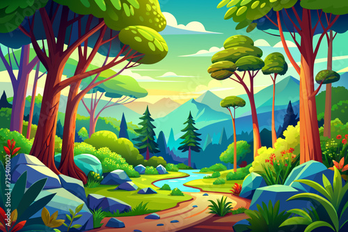 forest beautiful cartoon nature threes woodland rove
wood copse coppice taiga vector
