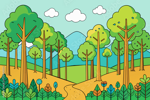 forest beautiful cartoon nature threes woodland rove
wood copse coppice taiga vector