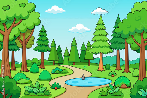 forest beautiful cartoon nature threes woodland rove
wood copse coppice taiga vector