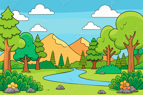 forest beautiful cartoon nature threes woodland rove
wood copse coppice taiga vector