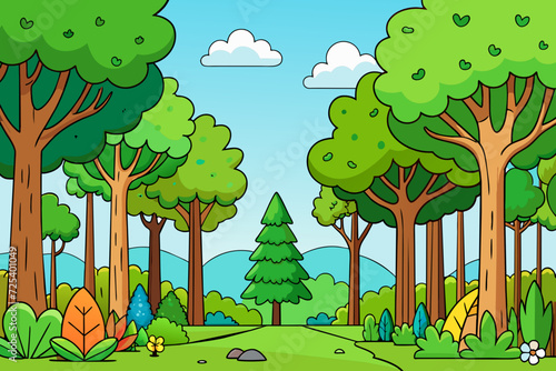 forest beautiful cartoon nature threes woodland rove
wood copse coppice taiga vector