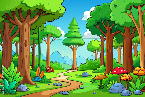 forest beautiful cartoon nature threes woodland rove
wood copse coppice taiga vector