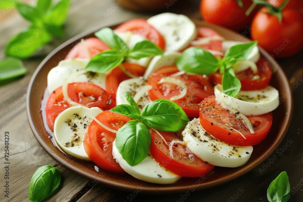 Salad Caprese with tomato mozzarella and basil Salad Caprese with tomato mozzarella and basil