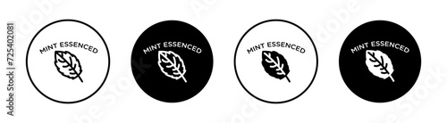 Mint Essenced Vector Line Icon Illustration.