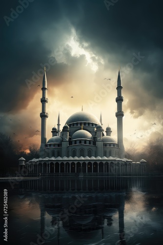 Beautiful mosque and creepy weather Ramadan Kareem