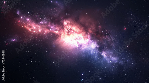galaxy space wallpapers beautiful world, in the style of multiple filter effect, light red and dark indigo © Milan