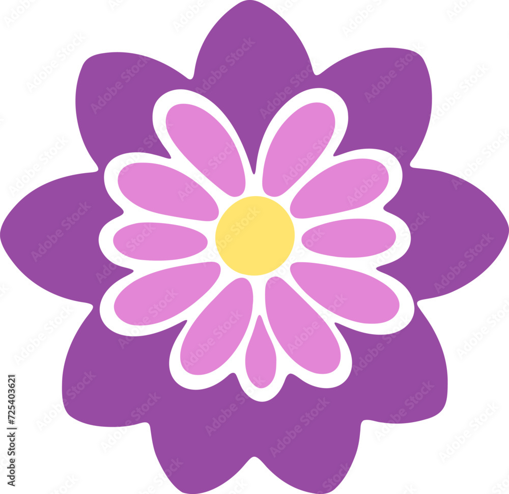 Simple flower symbol flat illustration. Flower shape decorative design elements Simple flower symbol flat illustration. Flower shape decorative design elements