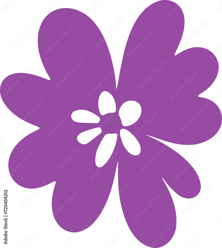 Simple flower symbol flat illustration. Flower shape decorative design elements