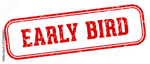 early bird stamp. early bird rectangular stamp on white background