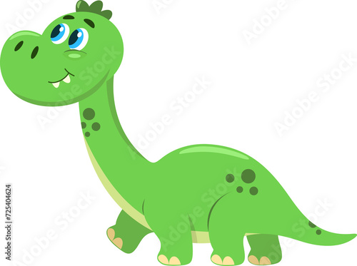 Cute Baby Triceratops Dinosaur Cartoon Character Walking. Illustration Isolated On Transparent Background