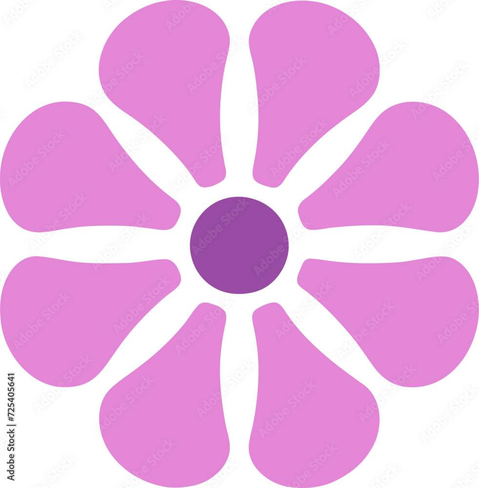 Simple flower symbol flat illustration. Flower shape decorative design elements Simple flower symbol flat illustration. Flower shape decorative design elements
