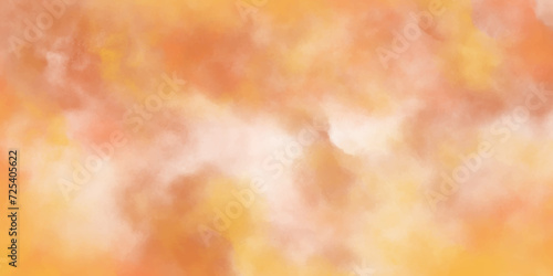 watercolor abstract painting background. Orange background with clouds. background hand-drawn with cloudy strokes of brushes. Abstract watercolor background for poster, banner, wallpaper, business .
