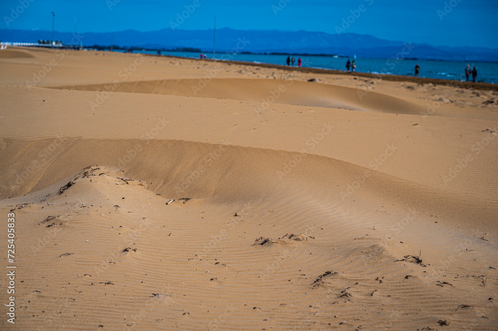 The wild beach of Lignano Sabbiadoro Dune coasts before the arrival of tourists.
