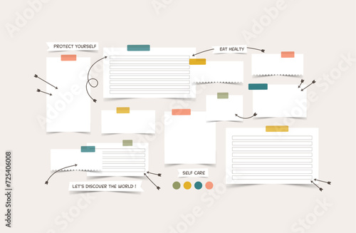 Vector photo collage template moodboard pictures grids vector illustration, vision board	