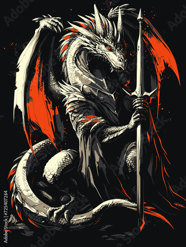 Dragon knight, with Few Color for Tshirst Design