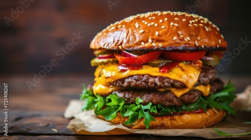 Very tasty looking perfect double cheeseburger