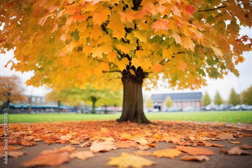maple tree in an urban park during autumn