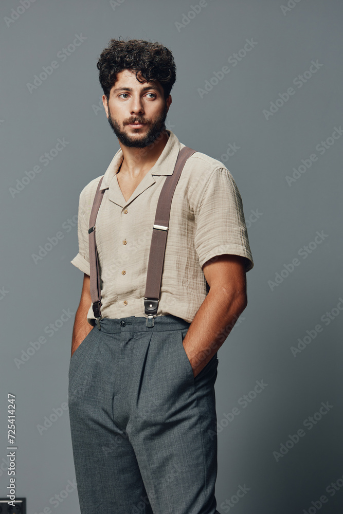 Obraz premium Attractive fashionable male style caucasian young handsome men model person guy