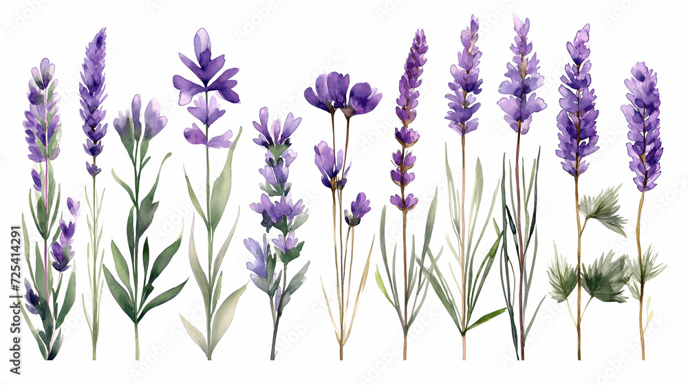 Naklejka premium A Variety of Lavender Flowers