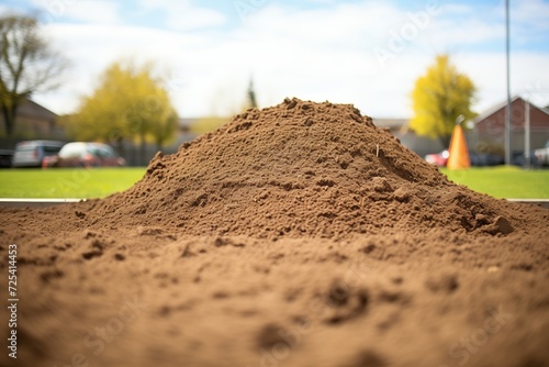 a mound of freshly dug loamy soil photo