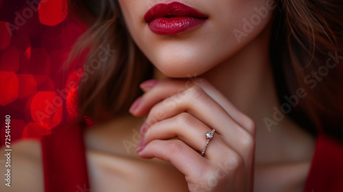Woman with engagement ring