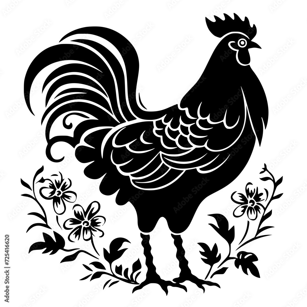 Obraz premium rooster png, rooster svg, rooster vector, rooster silhouette, eps, png, jpg, svg, rooster, chicken, bird, vector, cartoon, illustration, farm, animal, hen, poultry, silhouette, cockerel, animals, beak