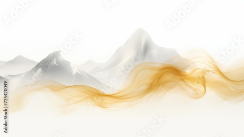 Abstract golden, mountains, transparency smoke on white background. cloud, a soft Smoke cloudy wave texture background. 
