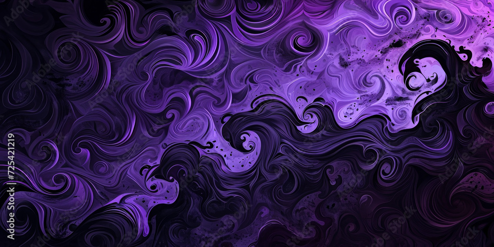 Ash Wednesday banner, artistic representation of ashes and spirituality with swirling patterns and textures, deep hues of purple and black Ash Wednesday banner, artistic representation of ashes and spirituality with swirling patterns and textures, deep hues of purple and black