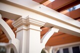 close-up of architectural details in a constructed pergola