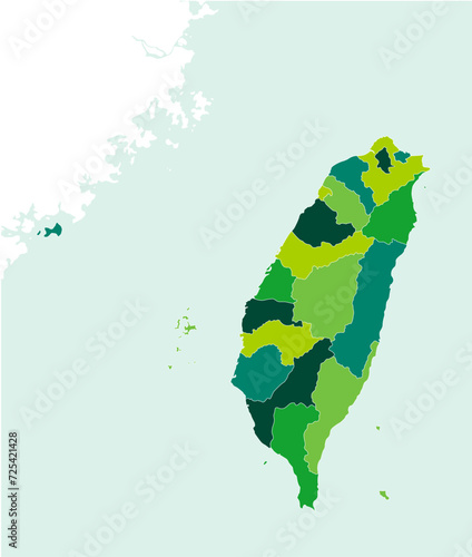 Taiwan and Taiwan Strait map illustration