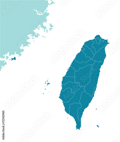 Taiwan and Taiwan Strait map illustration