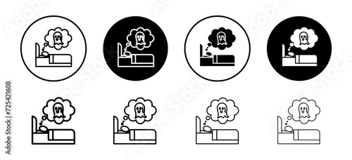 Nightmare vector icon set collection. Nightmare Outline flat Icon.