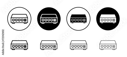 Network switch vector icon set collection. Network switch Outline flat Icon. photo