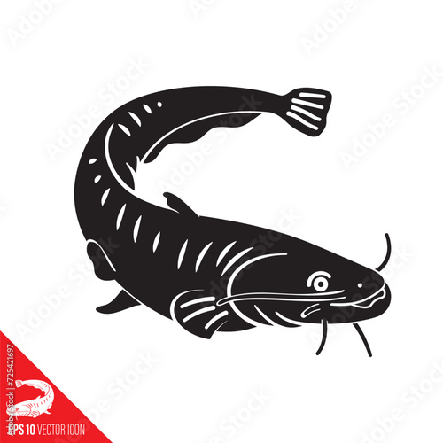 Catfish vector glyph icon