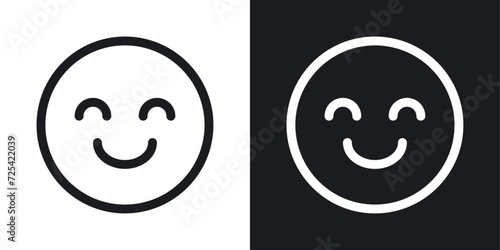 Improves Mood and Focus Icon Designed in a Line Style on White Background.
