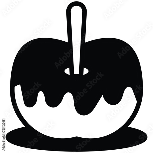 Caramelized Apple icon with white background vector stock illustration