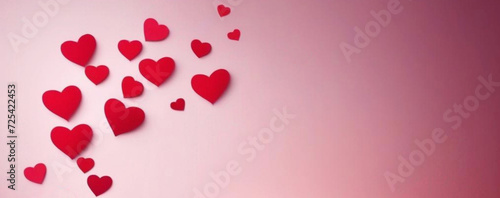 Valentine Day concept	, pink background with hearts