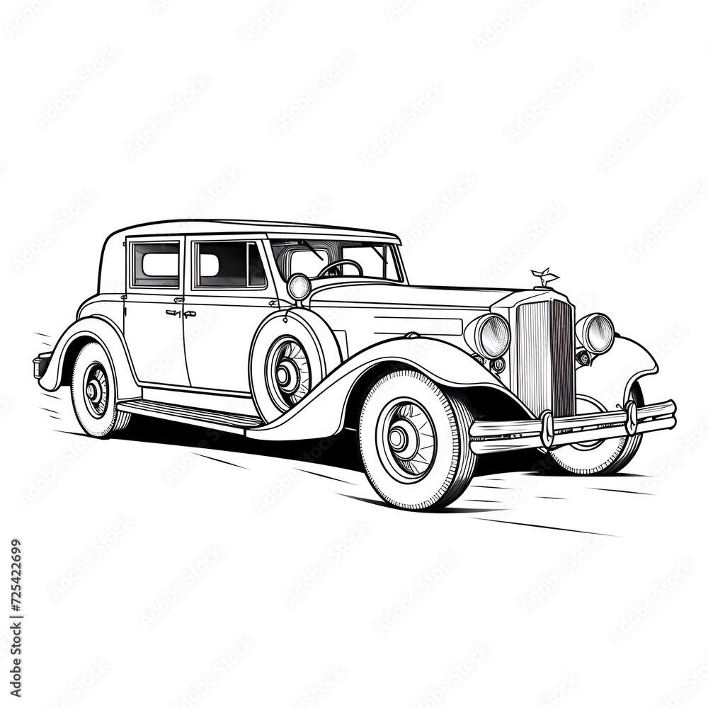 Beautiful Rolls Royce Car Coloring Page