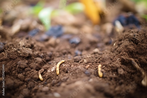 close-up of soil enriched with organic manure