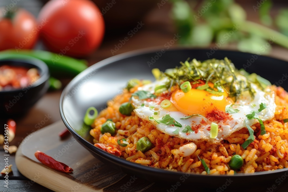 Spicy fried rice with fried egg Spicy fried rice with fried egg