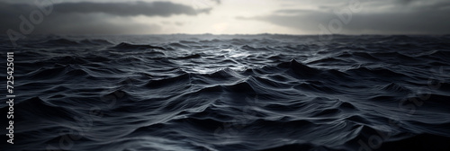 A close up photo of black waves in the ocean, photo-reality, extreme detail. Generative AI.