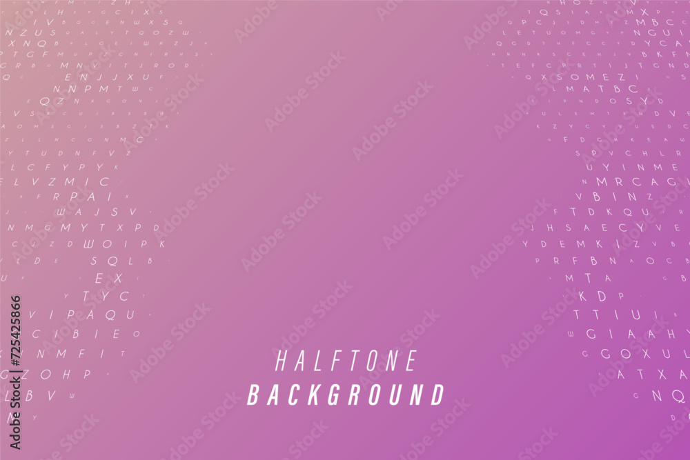 The abstract halftone background consists of different dots.